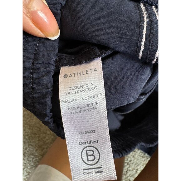 ATHLETA CHELSEA UTILITY‎ JOGGER Sz 2 Navy Stretch Cargo Zip Pocket Pull On Pants - Picture 10 of 10
